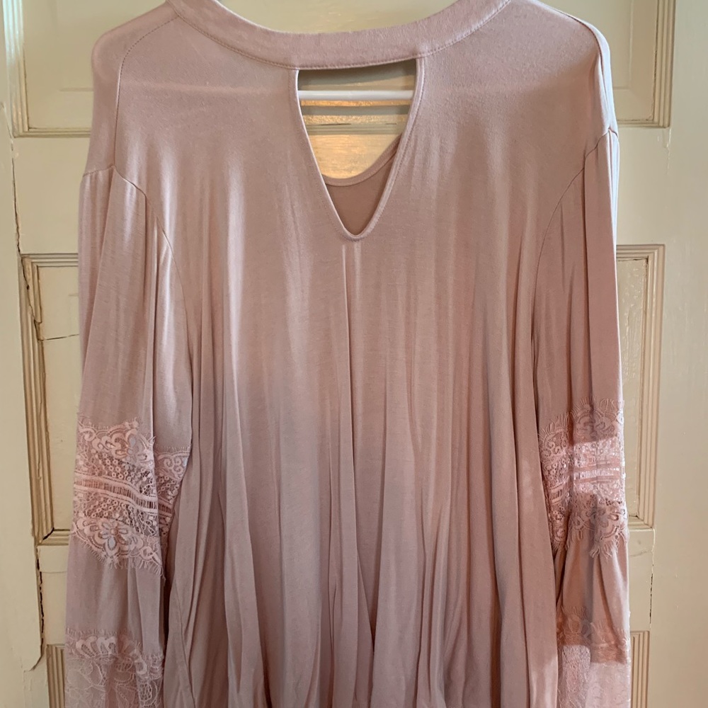 Blush lace blouse